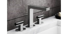Widespread Sink Faucet with Square Spout, Octagon Lever Handles