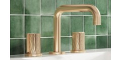 Modern Faucet with Squared Spout, Column Handles