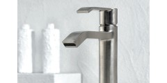 Vessel Faucet with Flat, Bent Handle and Spout