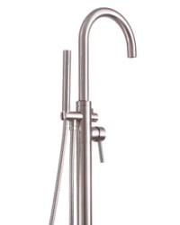 Curving Spout Freestanding Tub Filler with Wand Hand Shower