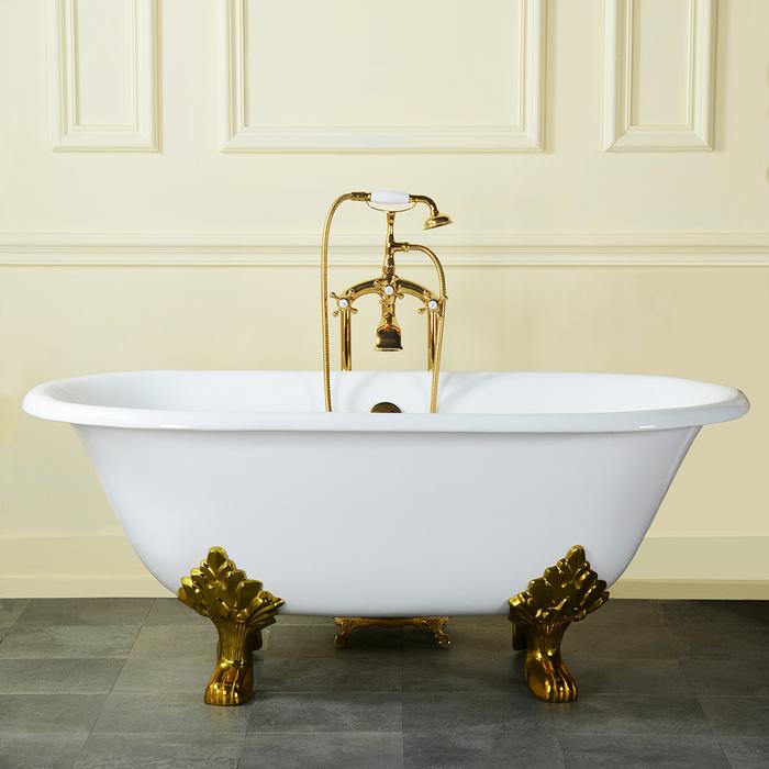 Double Roll Top Tub with Lion Paw Feet