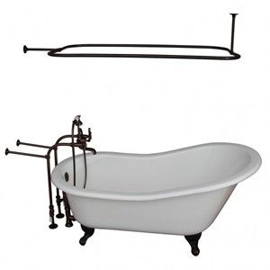 Freestanding Faucets, Hand Shower, Oval Shower Rod, Slipper Clawfoot