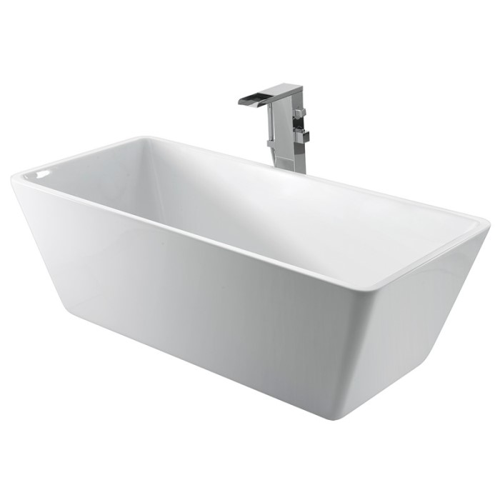Modern Rectangle Bath with Thin Rim, Angled Sides