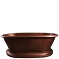 Copper Double Roll Top with a Smooth Copper Rim & Pedestal Base