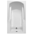 Long and Narrow Tub with End Drain, Armrests