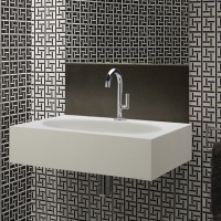 Rectangle Wall Hung Sink with Faucet Deck
