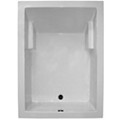 Wide Rectangle Tub with Armrests, End Drain