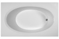 Rectangle Tub with Oval Bathing Area and End Drain
