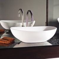 Oval Vessel Sink with Raised Sides Matching Elise Bath
