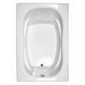 Rectangle Bath with Oval Interior, End Drain, Armrests