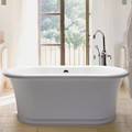 Oval Freestanding Soaking Bath with Pedestal Base