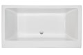 Top View - Rectangle Bathtub with Center-Side Drain, Step Detail on Rim
