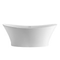 Oval Double Slipper Bath with 2 Raised Backrests, Thin Rim