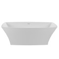 Rectangle Bath with Sides that Curve Out, Flat Thin Rim