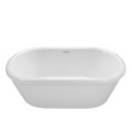 Oval Freestanding Soaking Bath with Rolled Rim