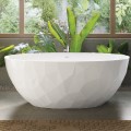 Oval Freestanding Bath with Modern Abstract Exterior