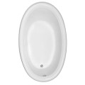 Oval, End Drain Tub with Decorative Rolled Rim
