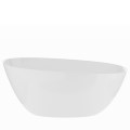 Oval Freestanding Bath with Higher Backrest, Angled Rim, Rounded Sides, End Drain