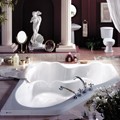 Corner Bath with Side-by-side Bathing, Elegant Raised Backs