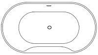 Oval, Center Drain Bathtub with Slotted Overflow