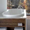 Oval Drop-in Tub, Faucet Deck, Modern Flat Rim