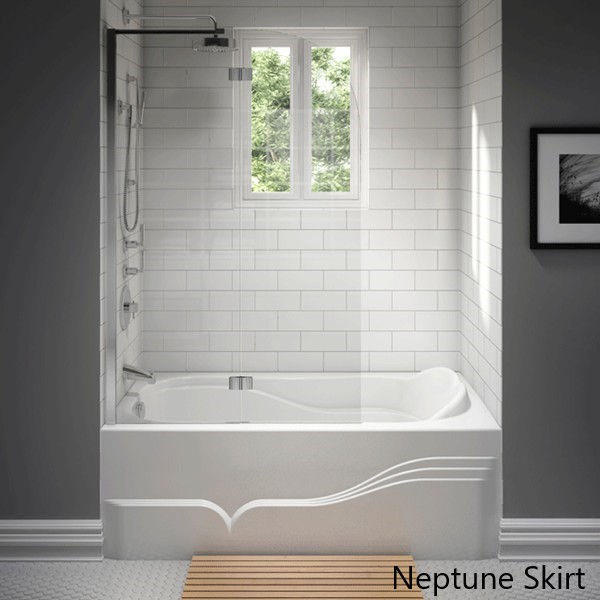 Raised Backrest, Rectangle Bath with Integral Front Skirt