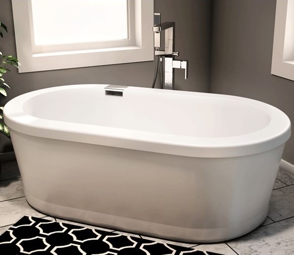 Ruby Freestanding Oval Tub, Slightly Angled Sides, Flat Rim