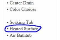 Heated Surface Bathtub Listing