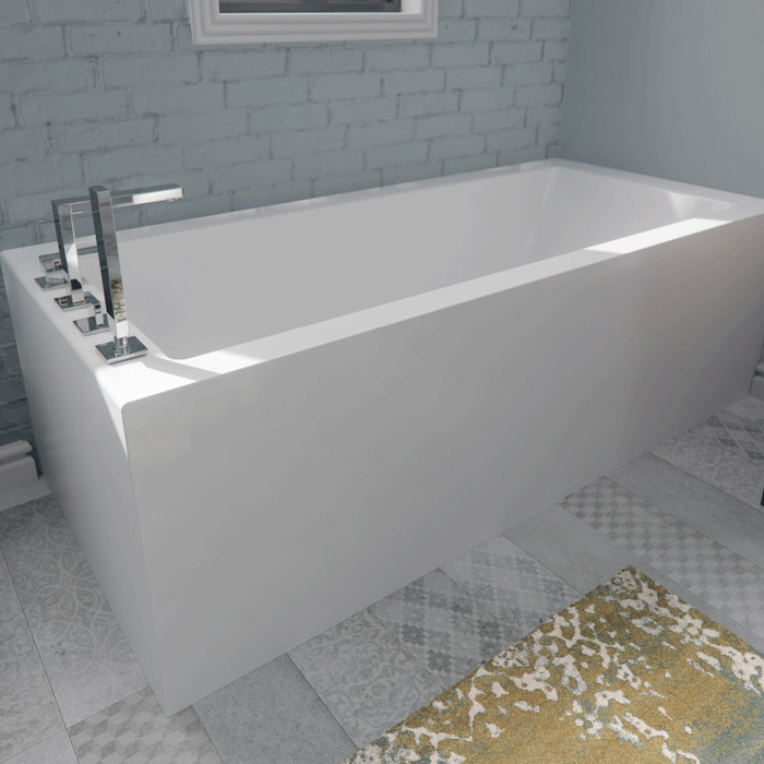 Modern Bathtub with Front & Side Skirt