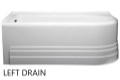 Bow Left Hand Drain Corner Tub with 2 Sided Skirt