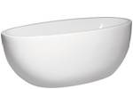 Oval 72 x 32 Center Drain Freestanding Tub with Flat Rim, Curving Sides