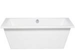 Rectangle Freestanding Tub with Angled Sides, Flat Rim, Center Drain