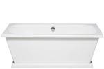 Rectangle Freestanding Tub with Pedestal, Angled Sides, Flat Rim, Center Drain