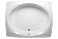 Large Rectangle Tub with Oval Interior, Curving Sides, Center - Side Drain