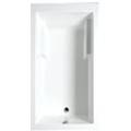 Rectangle Tub with Boxy Armrests, End Drain