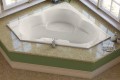 Alesia Top View, Oval Bath with End Drain, Armrests, Raised Backrest