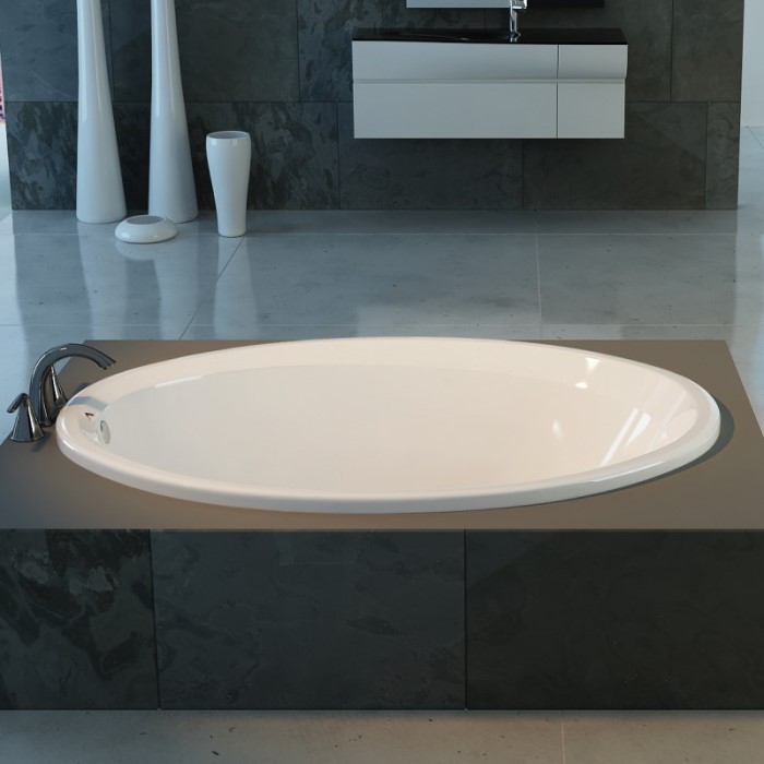 Catalina Drop-in Soaking Bath Installed in a Freestanding Surround