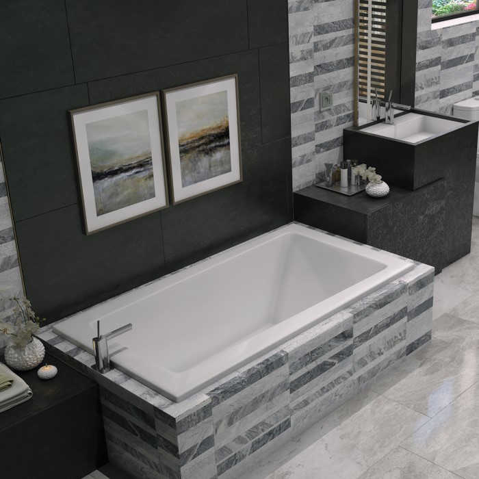 Concord Soaker Tub Installed as a Drop-in in a Tile Surround