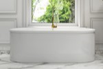 Oval Freestanding Bath with Rolled Rim, Straight Sides