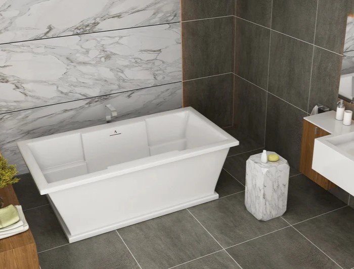 Freestanding Rectangle Tub with Rectangle Base