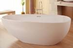 Oval Freestanding Tub with Reclining Back on 1 side, Curving on the Other