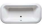 Rectangle Tub with Rounded Corners, Center Side Drain, Wide Flat Rim