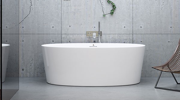 Orleans Oval Freestanding Tub with Straight Rim Center Drain