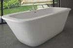 Oval Floor Standing Tub with Wide, Flat Rim & Center Side Drain