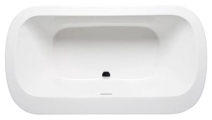 Sorrel Top view, Oval Bathtub with Center Drain