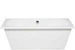 Rectangle Floor Standing Tub with Oval Interior, Pedestal & Center Drain