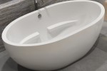Oval Freestanding Tub with Arm Rests, Center Side Drain