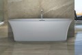 Varna Rectangle Tub Installed with Freestanding Facet Centered Behind