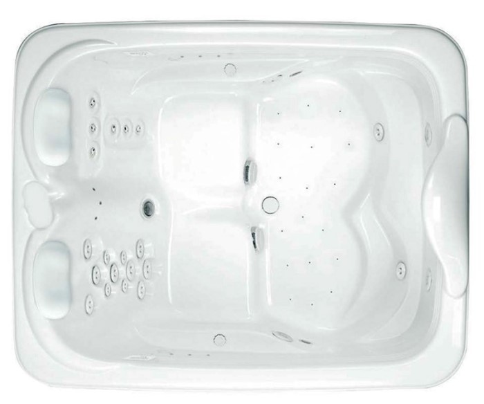 Large Rectangle Side-by-side Whirlpool for 2 with Seats