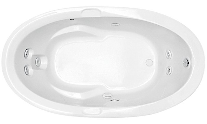 7 Jet Oval Whirlpool with Armrests